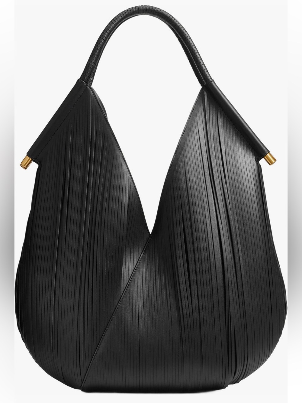 Donna Karan New York Black Baldwin Pleated Hobo Shoulder Bag Large - Picture 16 of 17